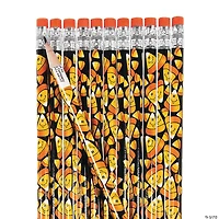 Smile Face Candy Corn Pencils - 24 Pc.