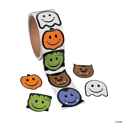 Smile Face Monster Sticker Roll - 100 Pc.