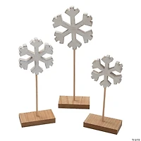 Snowflake Pedestal Tabletop Decorations - 3 Pc.