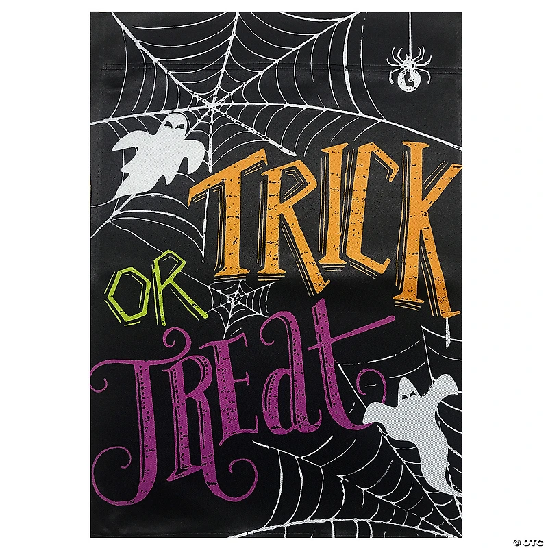 Spider Webs and Ghosts Trick or Treat Outdoor Garden Flag 12.5" x 18"