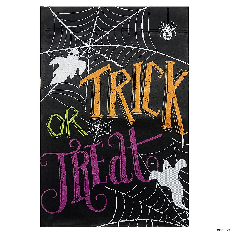 Spider Webs and Ghosts Trick or Treat Outdoor Garden Flag 28" x 40"