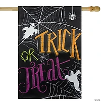 Spider Webs and Ghosts Trick or Treat Outdoor Garden Flag 28" x 40"