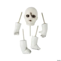 Spooky Doll Pumpkin Poke-Ins Halloween Decoration - 5 Pc.