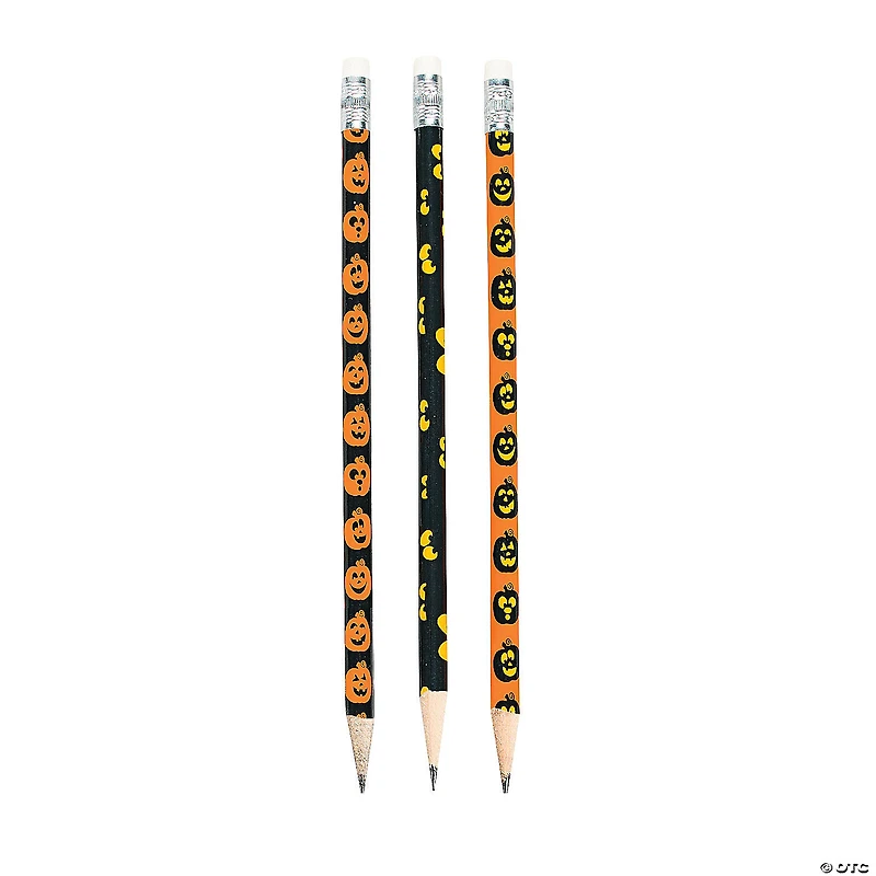 Spooky Eyes & Jack-O’-Lantern Pencils - 24 Pc.