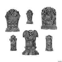 Spooky Graveyard Foam Tombstone Halloween Decorations Set – 6 Pc.