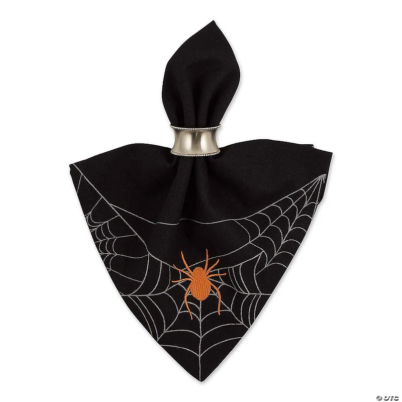 Spooky Spiderweb Embellished Napkin (Set Of 4)