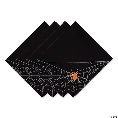 Spooky Spiderweb Embellished Napkin (Set Of 4)