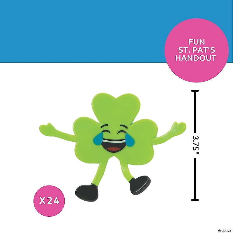 St. Patrick’s Day Emoji Shamrock Bendables - 24 Pc.