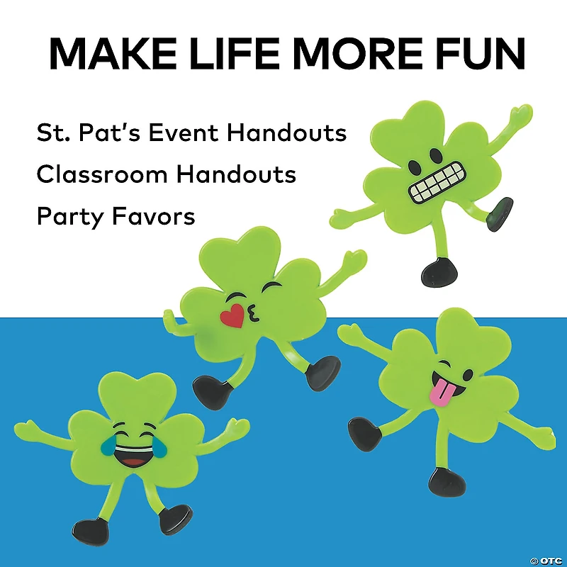 St. Patrick’s Day Emoji Shamrock Bendables - 24 Pc.