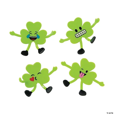 St. Patrick’s Day Emoji Shamrock Bendables - 24 Pc.