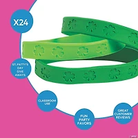 St. Patrick’s Day Shamrock Rubber Bracelets - 24 Pc.