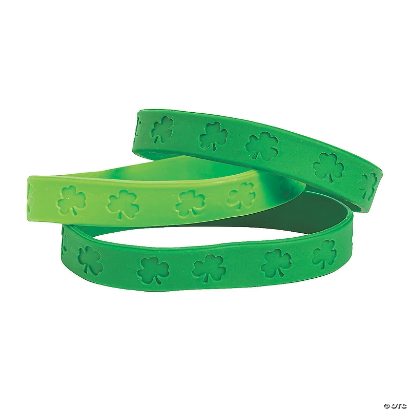 St. Patrick’s Day Shamrock Rubber Bracelets - 24 Pc.