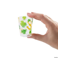 St. Patrick’s Day Shamrocks & Horseshoes BPA-Free Plastic Shot Glasses - 24 Ct.