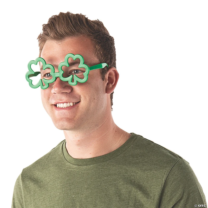 St. Patrick's Day Green Shamrock Glasses - 12 Pc.