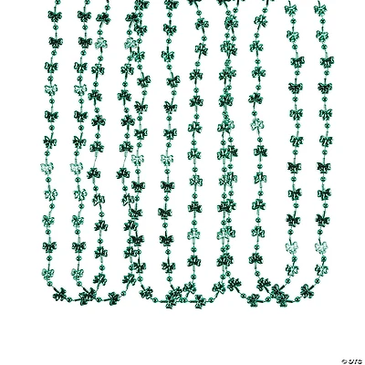 St. Patrick's Day Mini Shamrock Bead Necklaces - 12 Pc.