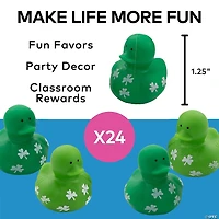 St. Patrick's Day Mini Shamrock Rubber Ducks - 24 Pc.