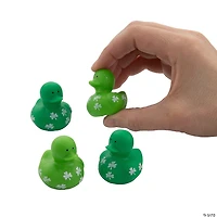 St. Patrick's Day Mini Shamrock Rubber Ducks - 24 Pc.
