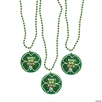 St. Patrick's Day Shamrock Light-Up Necklaces - 12 Pc.