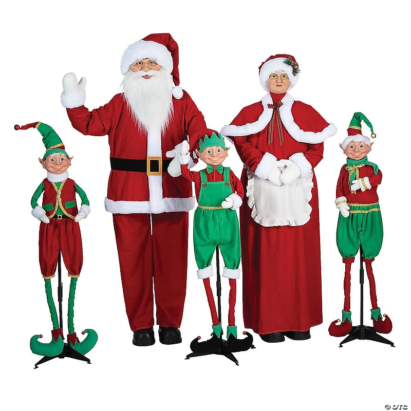 Standing Mr. & Mrs. Claus with Elves Decorating Kit