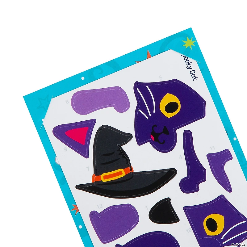 Sticker by Number Halloween Cards - 24 Pc.