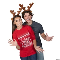 Stuffed Deluxe Reindeer Antlers Headband