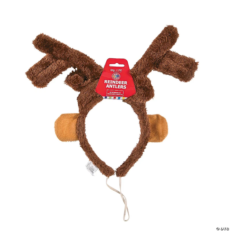 Stuffed Deluxe Reindeer Antlers Headband