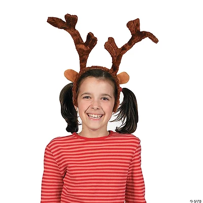 Stuffed Deluxe Reindeer Antlers Headband