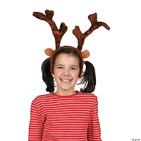 Stuffed Deluxe Reindeer Antlers Headband