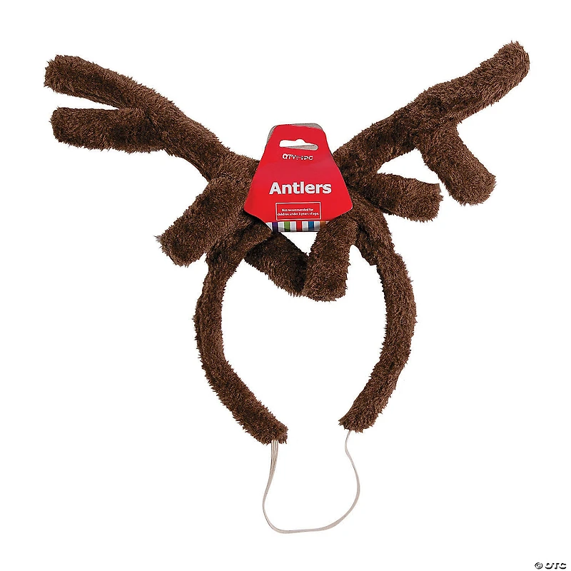 Stuffed Reindeer Antlers Headbands - 12 Pc.