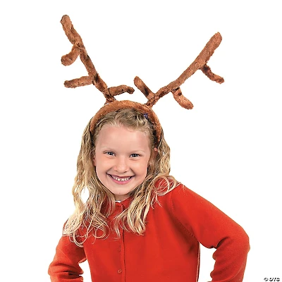 Stuffed Reindeer Antlers Headbands - 12 Pc.