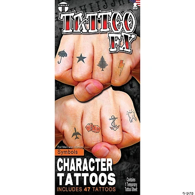Tinsley Transfers Symbols for Knuckles Temporary Tattoos