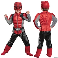 Toddler Muscle Power Rangers Beast Morphers™ Red Ranger Jumpsuit Costume