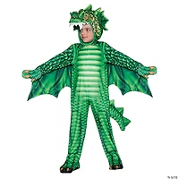 Toddler Printed Green Dragon Jumpsuit Costume