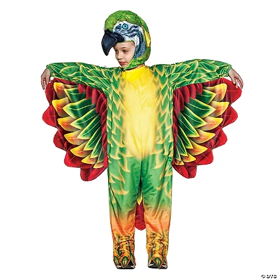 Toddler Printed Green Parrot Costume
