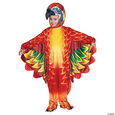 Toddler Printed Red Parrot Jumpsuit Costume