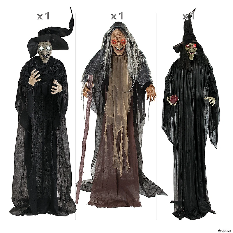 Trio of Witches Standing Halloween Decorations Kit - 3 Pc.