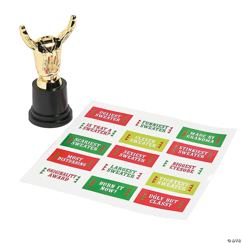 Ugly Sweater Costume Trophies - 12 Pc.