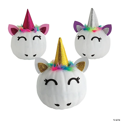 Unicorn Pumpkin Decorating Craft Kit - Makes 6