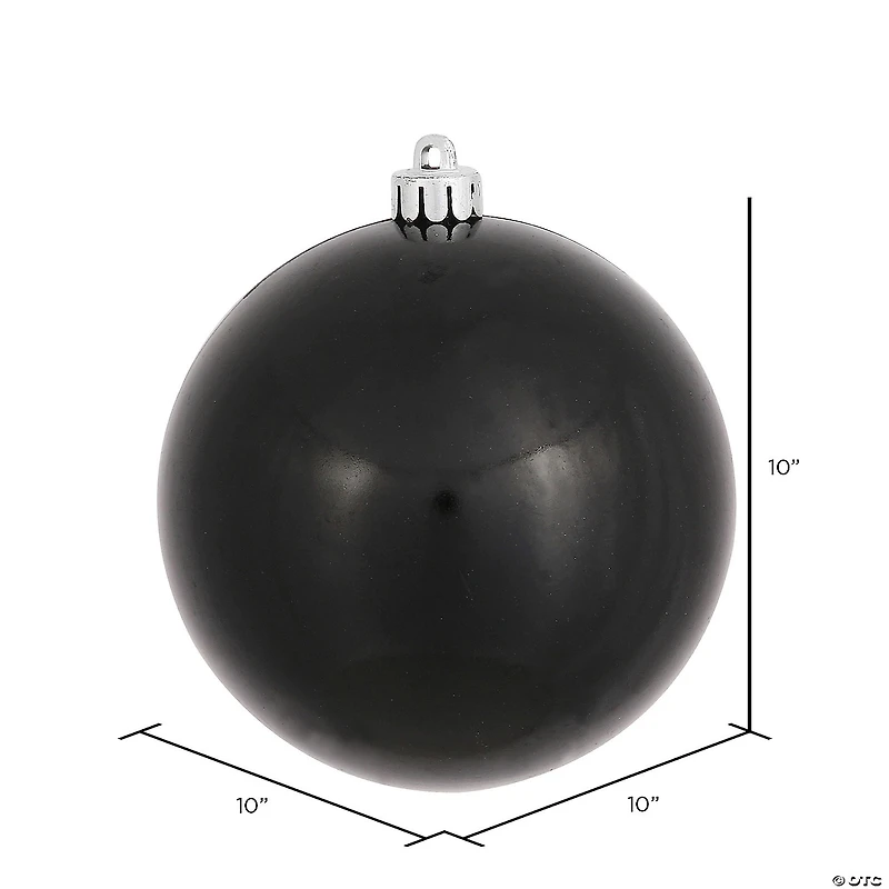 Vickerman 10" Black Candy Ball Ornament