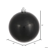 Vickerman 10" Black Candy Ball Ornament