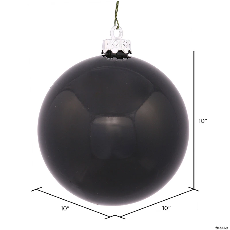 Vickerman 10" Black Shiny Ball Ornament
