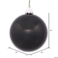 Vickerman 10" Black Shiny Ball Ornament