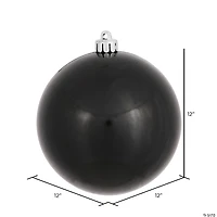 Vickerman 12" Black Candy Ball Ornament