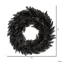 Vickerman 30" Black Fir Wreath - Unlit