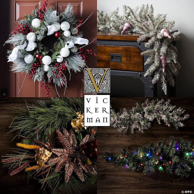 Vickerman 30" Black Fir Wreath - Unlit