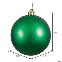 Vickerman 4.75" Green Matte Ball Ornament, 4 per Bag