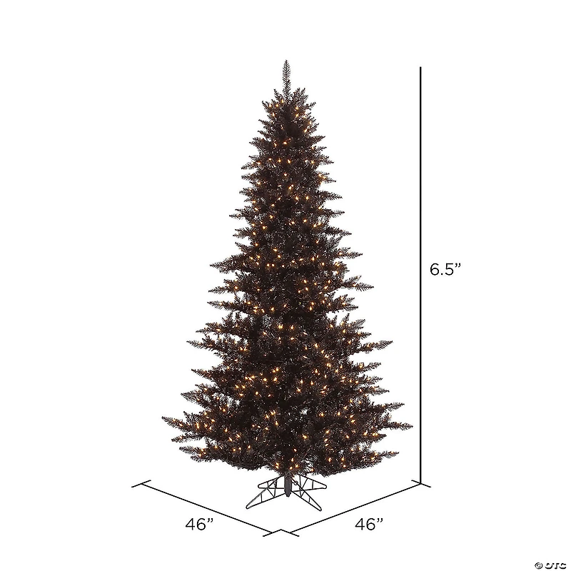 Vickerman 6.5' Black Fir Christmas Tree with Warm White LED Lights