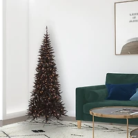 Vickerman 6.5' Black Fir Slim Christmas Tree with Warm White LED Lights