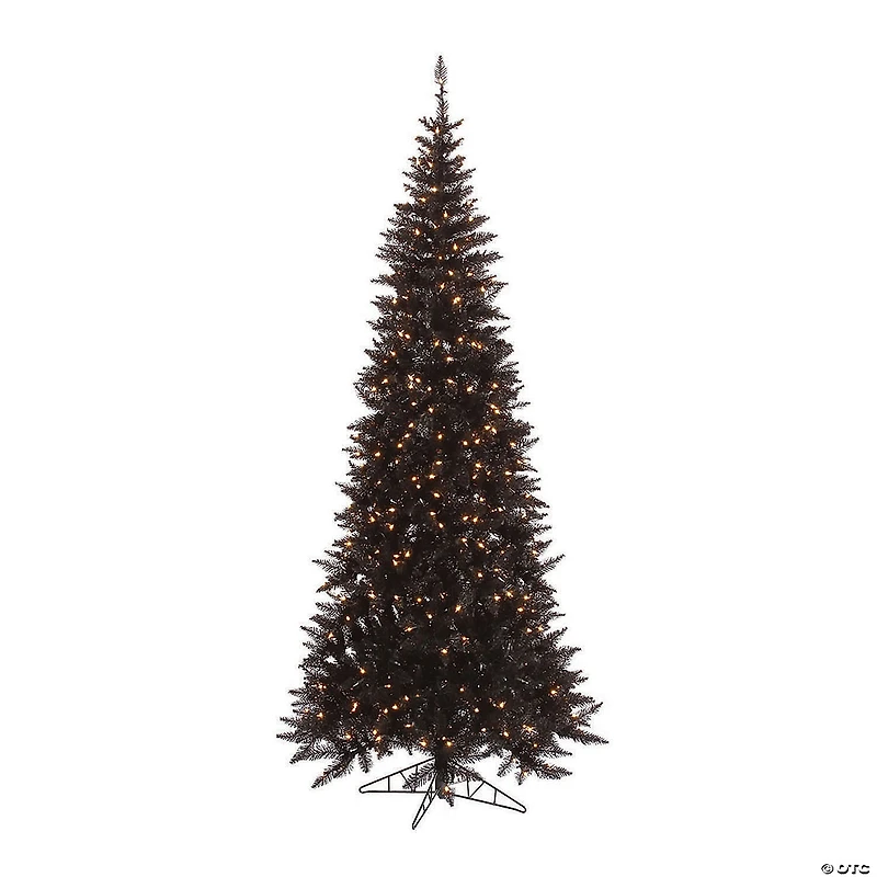 Vickerman 6.5' Black Fir Slim Christmas Tree with Warm White LED Lights
