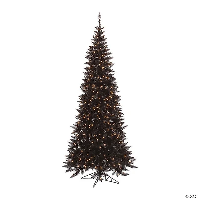 Vickerman 6.5' Black Fir Slim Christmas Tree with Warm White LED Lights
